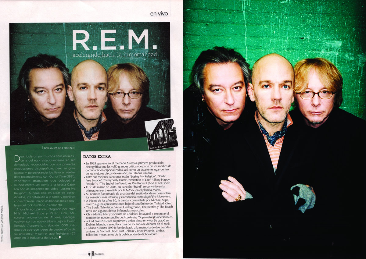 R.E.M, Revista Sólo Sanborns
